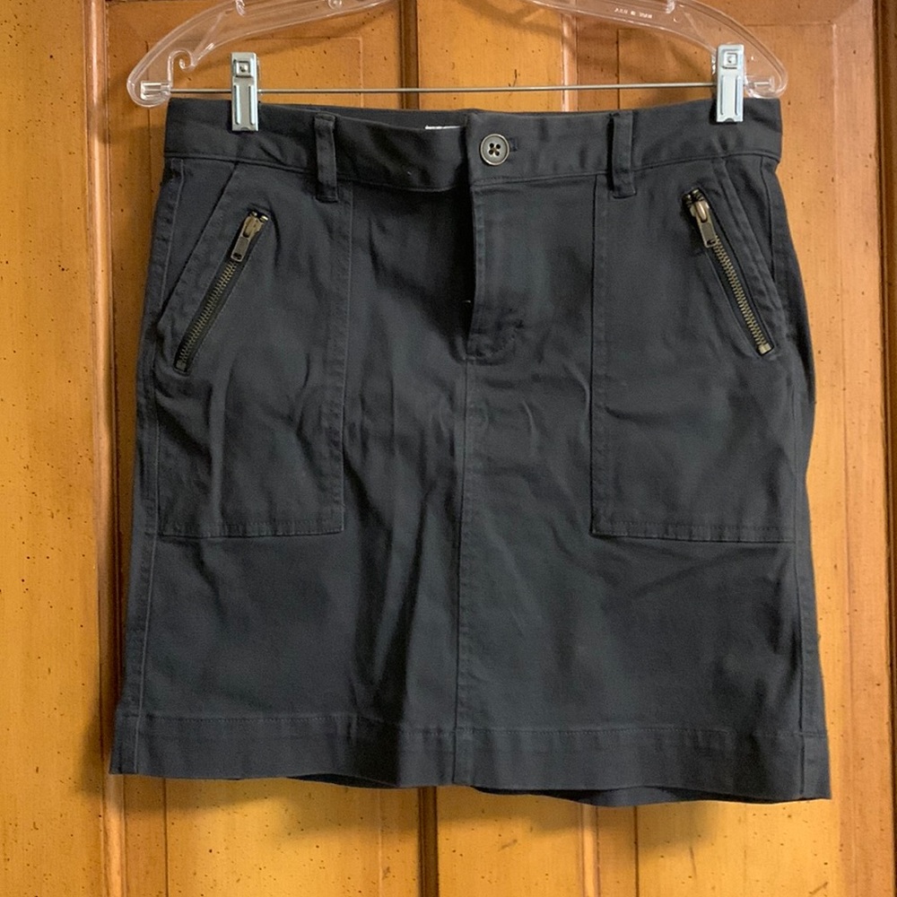 Cargo mini mini skirt dark grey color